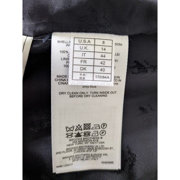 NWT Women's Brooks Brothers Diamond Quilted Jacky Navy Blue Zip Front Sz 8 $568 - Picture 8 of 9